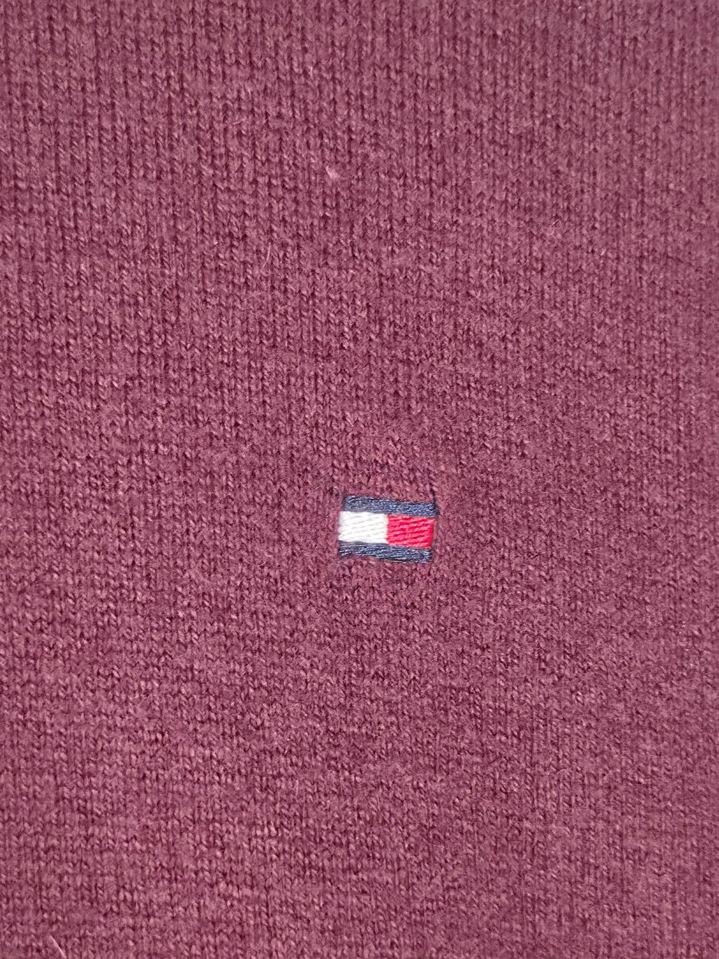 TOMMY HILFIGER Turtleneck Sweater Size XL 54 Burgundy Pima Cotton Cashmere Knit