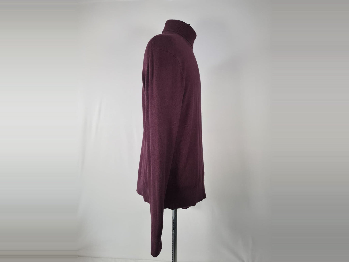 TOMMY HILFIGER Turtleneck Sweater Size XL 54 Burgundy Pima Cotton Cashmere Knit
