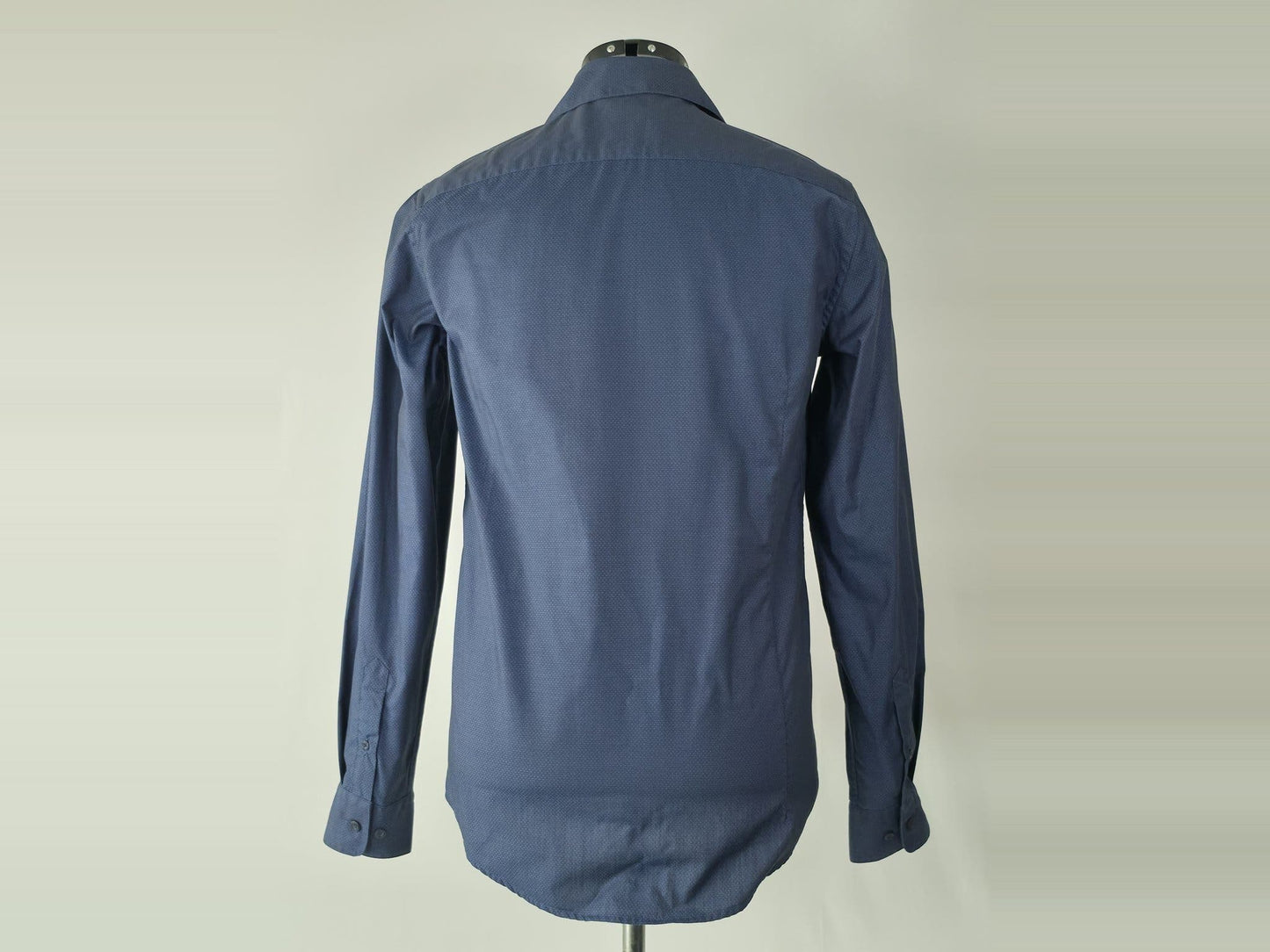 TIGER OF SWEDEN Steel 8 Slim Fit Shirt Size 40 M Navy Blue 100% Cotton Premium