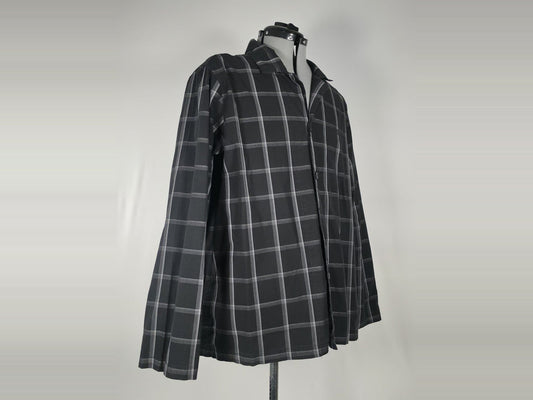 HUGO BOSS Plaid Shirt Size XL Black White Checked 100% Cotton Premium Casual