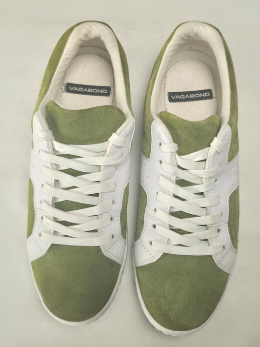 VAGABOND Suede Leather Sneakers Men's Size 41 Green White Casual Premium