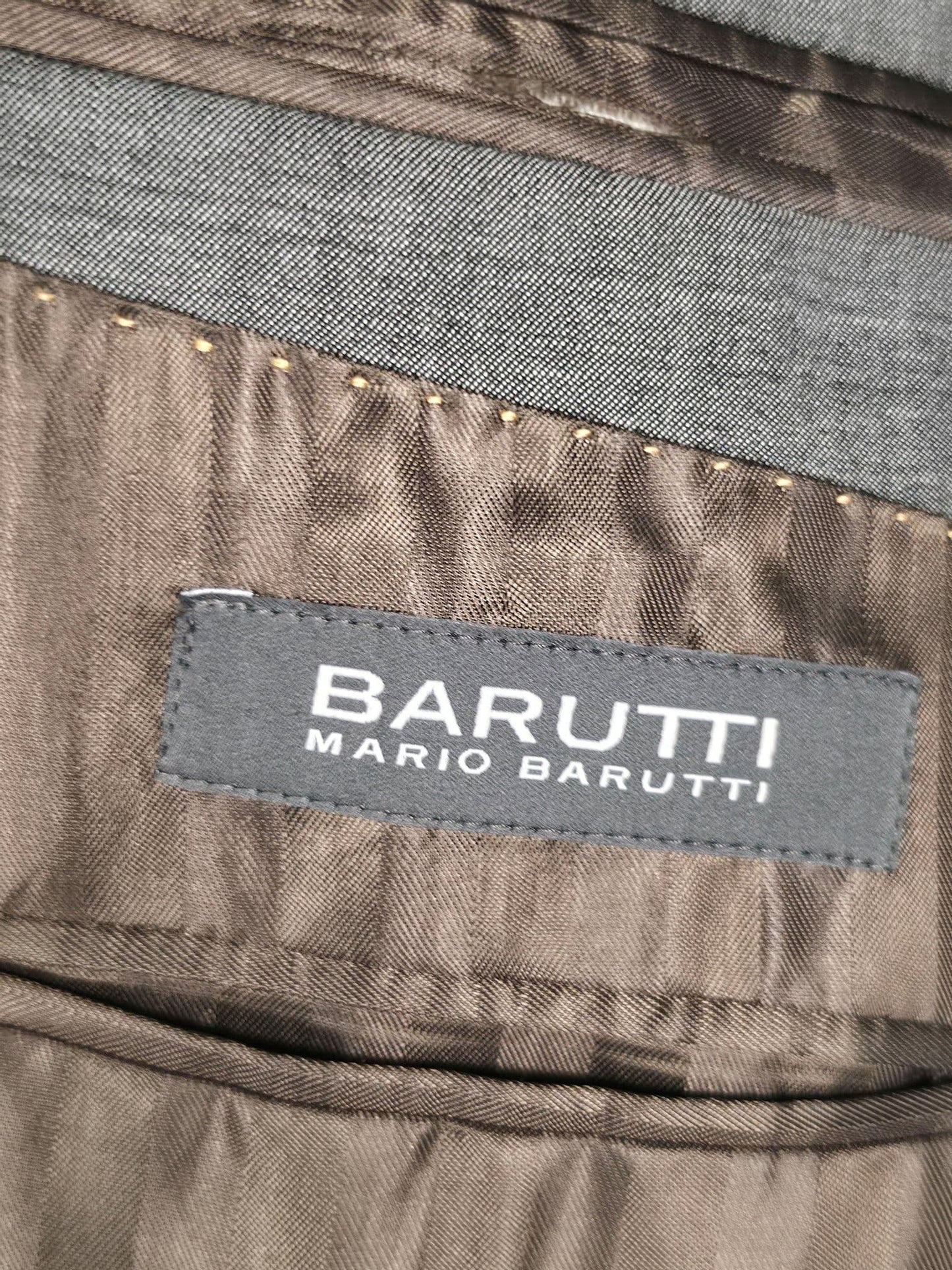 MARIO BARUTTI Guabello Suit Size 52 L Gray Super 150’s Virgin Wool Premium Slim